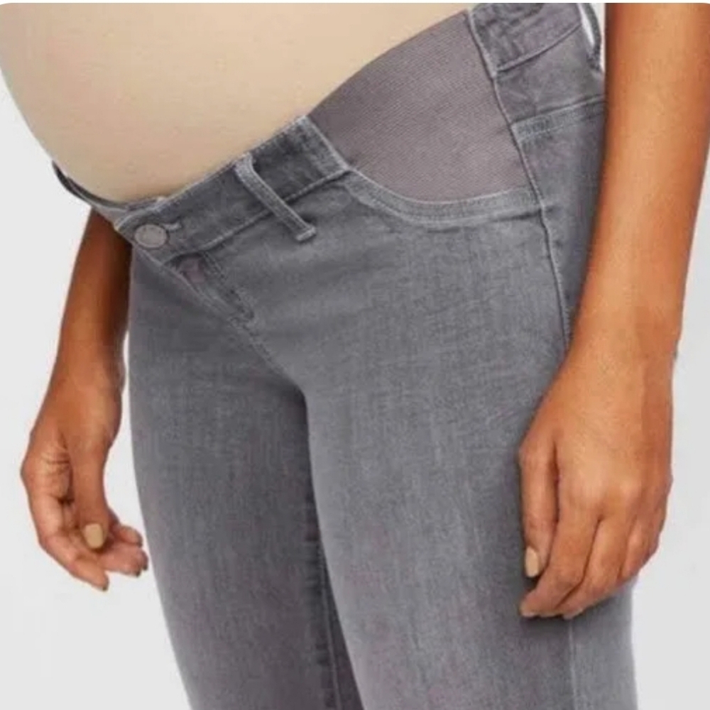 Indigo Blue: Sz- Medium/25" inseam, Gray Maternity Distressed Cut-off Jeans, EUC